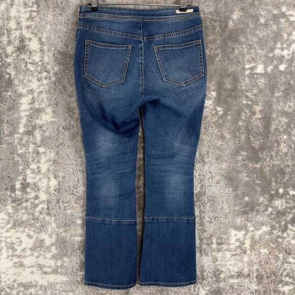 Anthropologie Pilcro Letterpress Sz 25 High-Rise Jeans Cropped Bootcut Side Zip - Picture 6 of 13